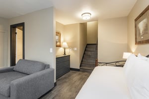 Convenient trundle bed on the lower level