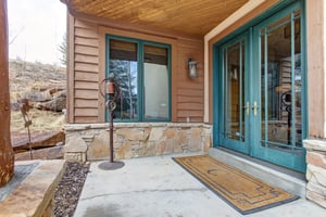 The main entryway with double glass doors.