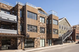 Vacation rental condo exterior with underground parking.