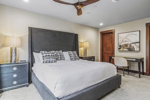 Vacation rental second suite with king size bed.