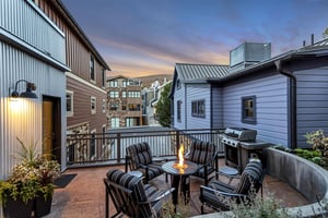 The patio firepit is perfect for Apres or hanging out on a cool summer night.