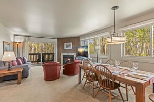 The dining table offers seating for 6 guests.