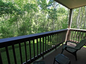 Private patio with views of the beautiful grove of green Aspen trees