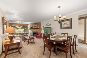 The open concept dining and living room.
