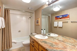 The en suite private bathroom.