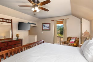 The third bedroom with a king size bed and TV.