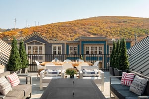 Enjoy rooftop lounging at Lift Lodge Condominiums.