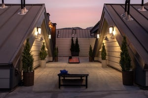 Lovely lighting on the rooftop at Lift Lodge Condominiums.