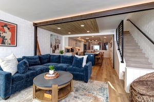 The open concept living room and kitchen.