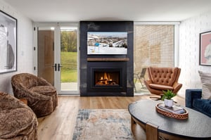 Ski Captain Molly offers a living area with gas burning fireplace and flat screen TV.