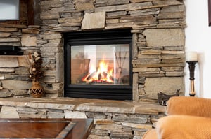 Cozy gas fireplace