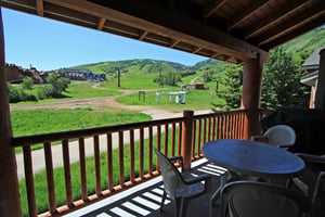 Summer view from the private patio of Park City Mountain Resort.