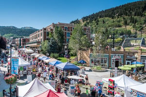 Historic Main Street featuring the lively Park Silly Market.