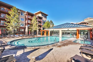 Indooroutdoor pool at Westgate with hot tub