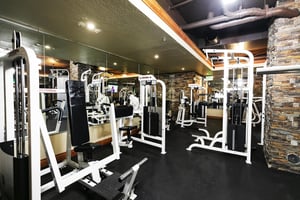 Weight machines in the fitness center