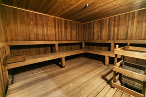 Wooden hued sauna