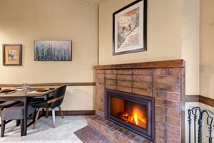 Cozy up by your crackling brick fireplace after a day of adventure.