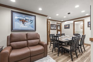 Gather around your spacious dining table for memorable meals with seating for 8.