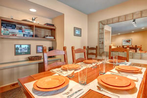 Your warm dining space awaits with seating for up to 8 guests.