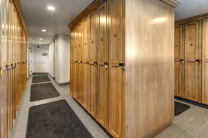 Store your gear securely in these spacious wooden lockers, perfectly positioned for easy access to the slopes.