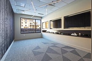 Lift teen lounge with 3 flat screen TVs and gaming consuls