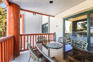 Snow Flower Condominium 14s outside seating for 6 and balcony views.
