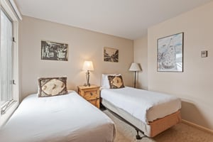 Snow Flower Condominium 147s additional bedroom with 2 twin size beds.