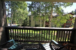 Premier Snow Flower Condominium 107s patio view.