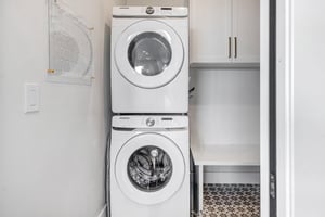A private washer and dryer make long stays effortless.