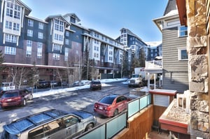 Views of the surrounding Park City Mountain resort area from the balcony of Lowell 203.