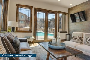 The Blackstone vacation rental common area club house that is within walking distance to the Canyons Gondola.