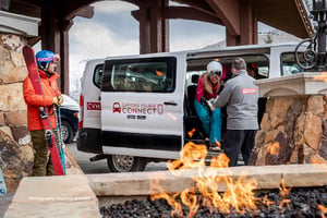The ondemand Canyons Village Connect Shuttle with complimentary rides to and from the Canyons Village area.