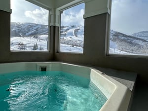 Resort Plaza 5024 offers an indoor common area hot tub overlooking Park City Mountain.