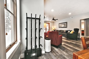 Convenient boot warming rack in the living room