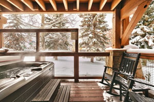 Enjoy your own private hot tub on the deck overlooking the mountain