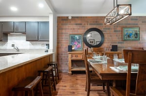 Breakfast bar and dining room table
