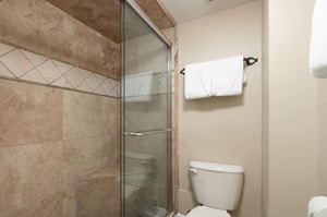 Step in shower in the bathroom