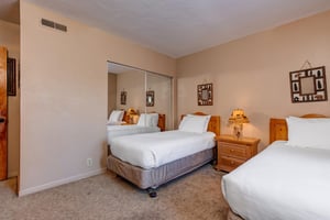 Park Station 120s second bedroom with two twin beds.