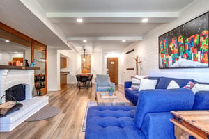 Park Station has an open floor plan with the living room next to the dining room and entryway door.