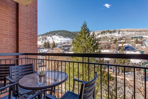 Park Station 133 has a private deck overlooking the town and mountains.
