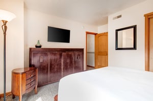 The second bedroom has a queen size bed and twin Murphy bed.