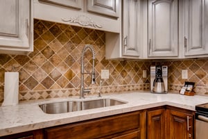 Park Station 140 has a wellequipped kitchen with deep one basin sink and stainless faucet.