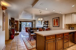 Park Station 140 has an open concept kitchen, dining, and living area.