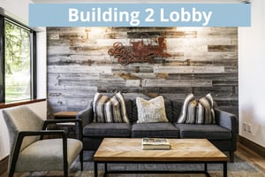 Building 2 has a lobby with comfortable seating area.