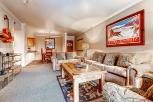 Park Station 236 has comfortable couches and wood furnishings.