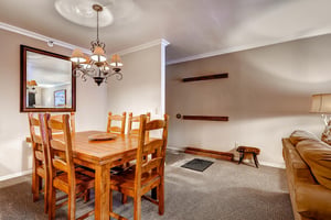 The dining table offers seating 6.
