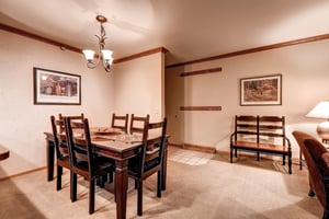 The dining table offers seating 6.