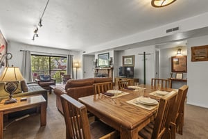 Park Station 121 has a dining area with seating for 6 and an open concept living area.