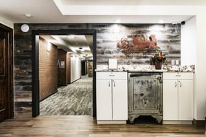 Park Station building 1 lobby entrance with mining era historic safe