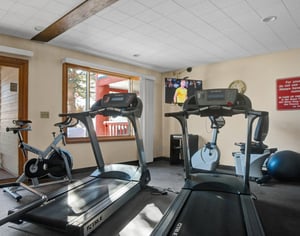 Fitness Room includes various machines and free weights